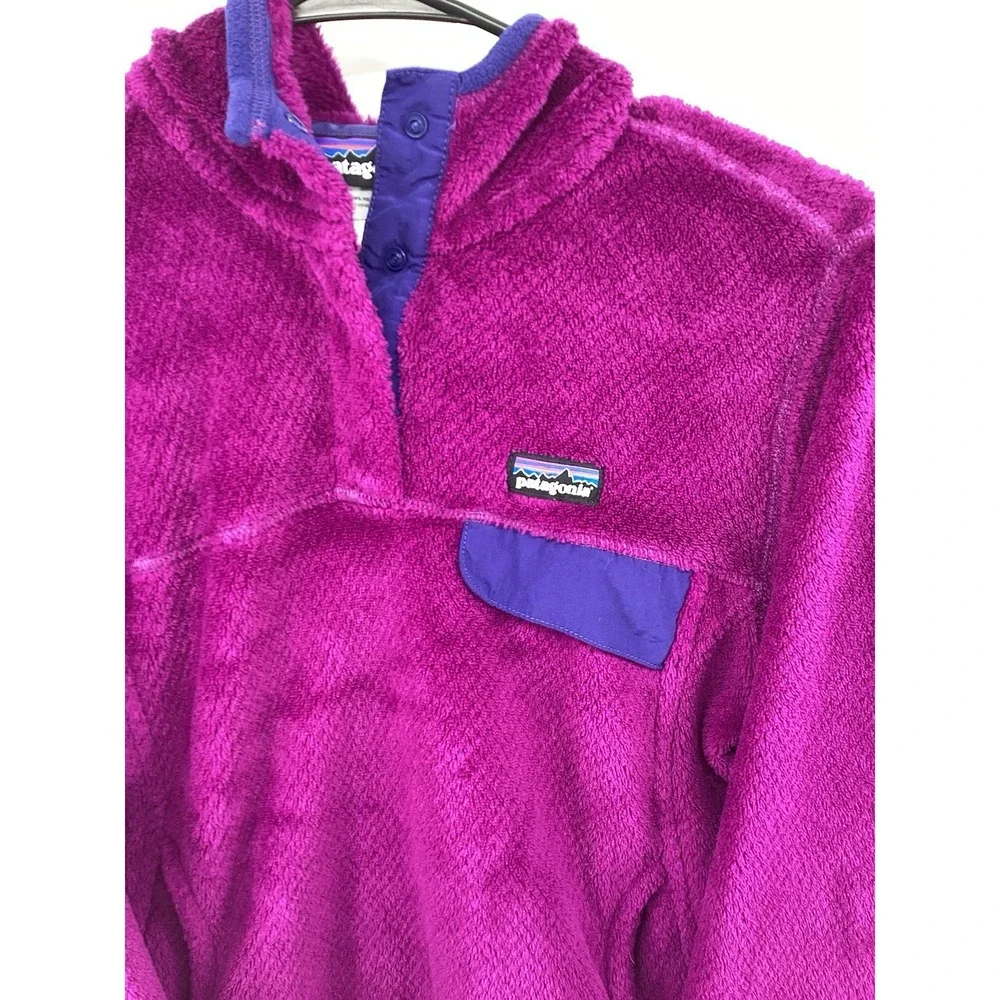 Ladies‎ Patagonia Re-Tool Snap-T Hooded Fleece Pullover Magenta Small